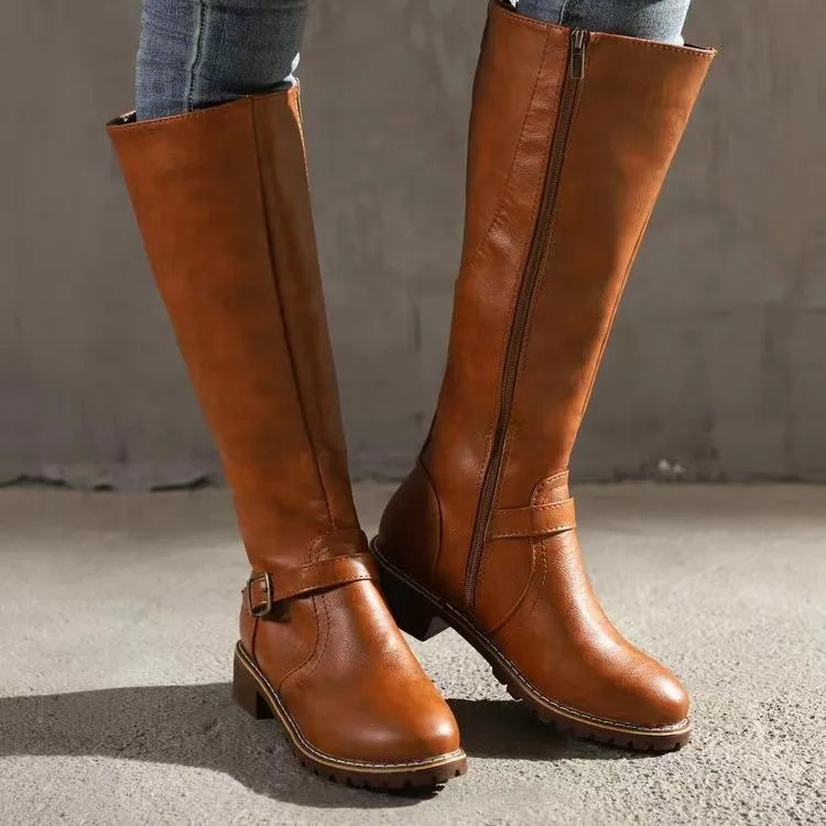 Women's Tall Leather Boots – Light Brown