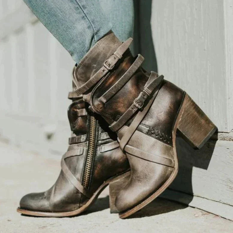 Women's Retro Suede-Style Cold-Weather Boots with Soft Lining – Dark Brown