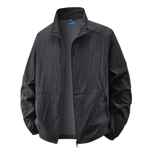 Men's Light-Weight Full-Zip Collar Jacket – Black