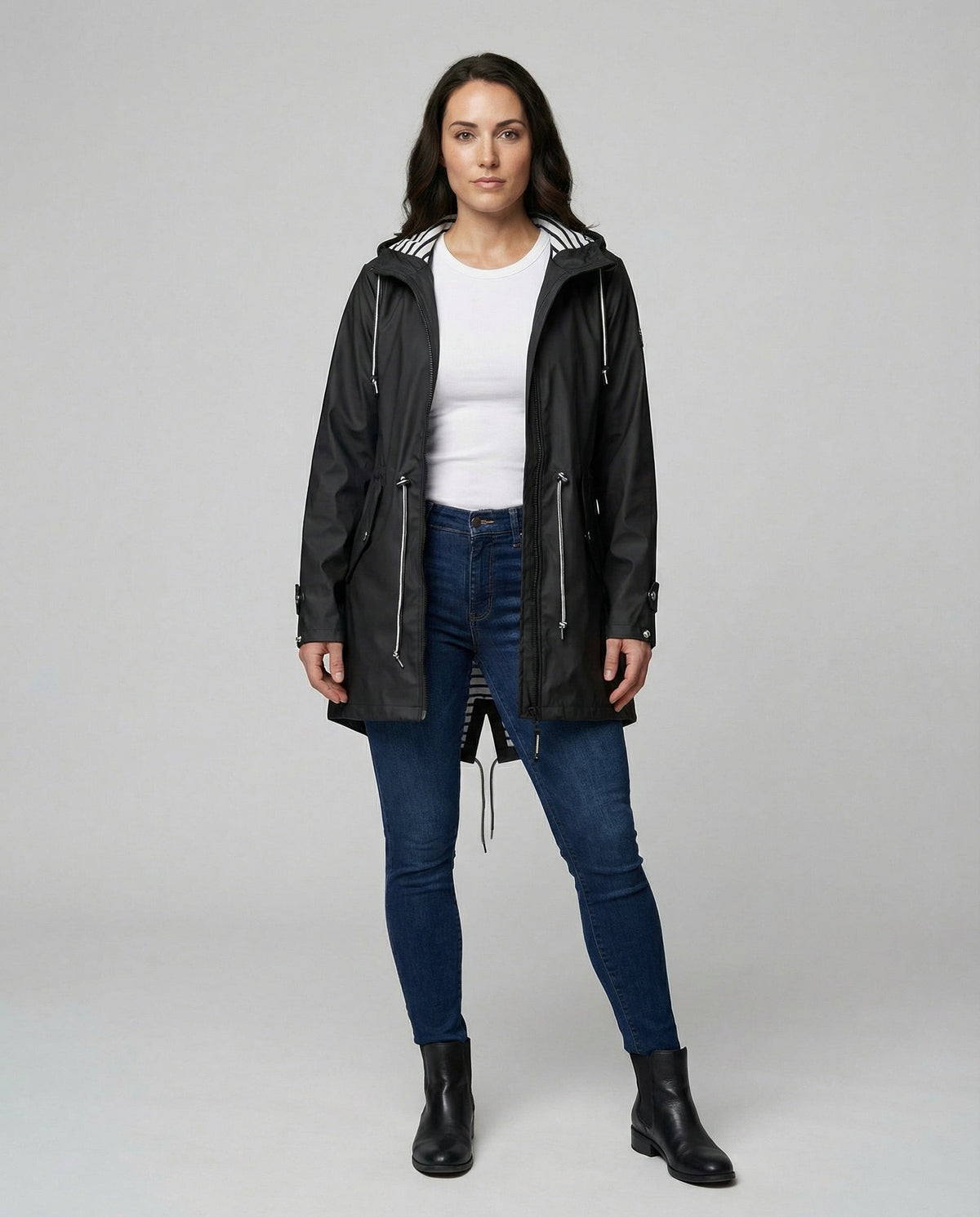 Women's Water-Repellent Hood-Detail Raincoat – view 8