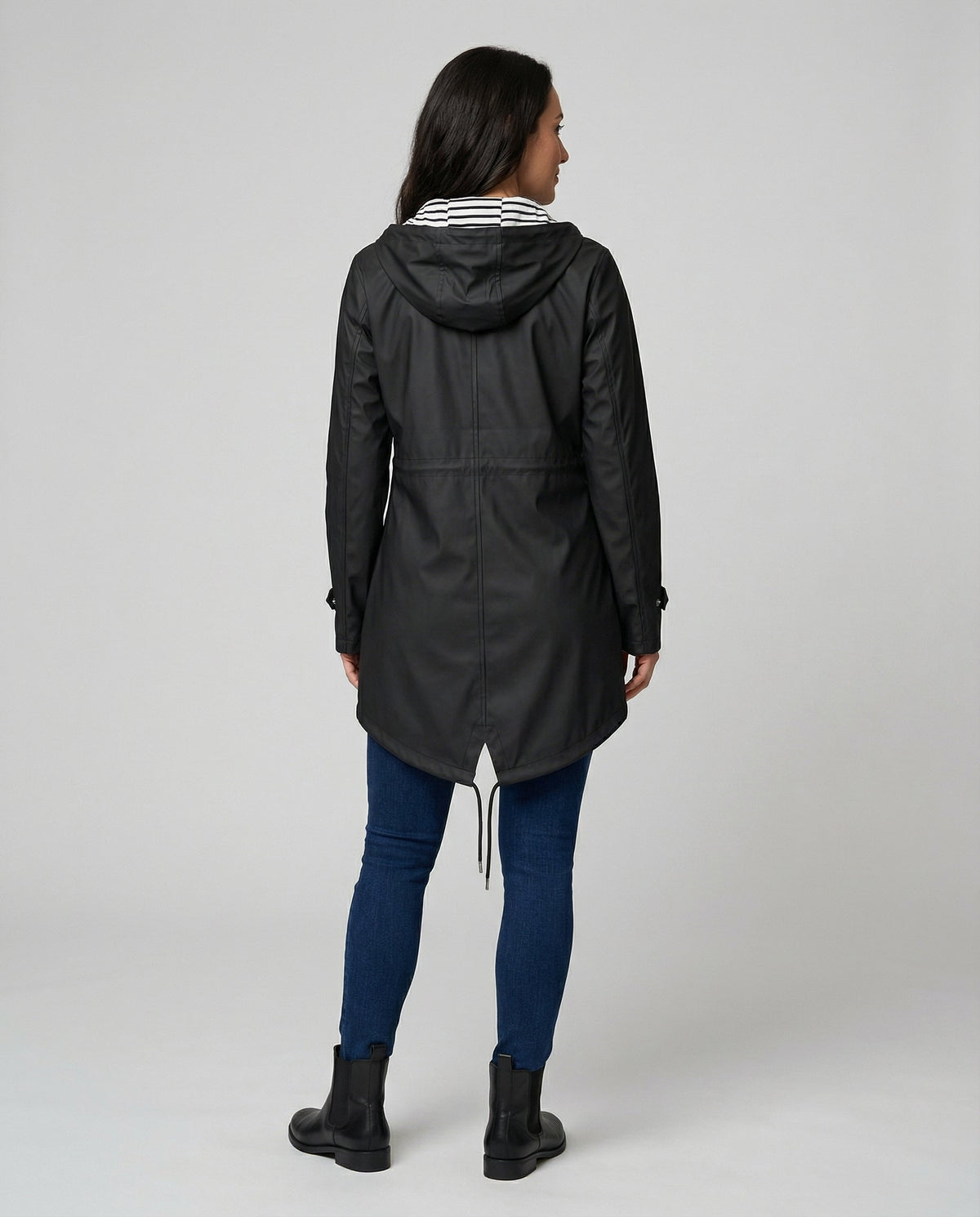 Women's Water-Repellent Hood-Detail Raincoat – view 9