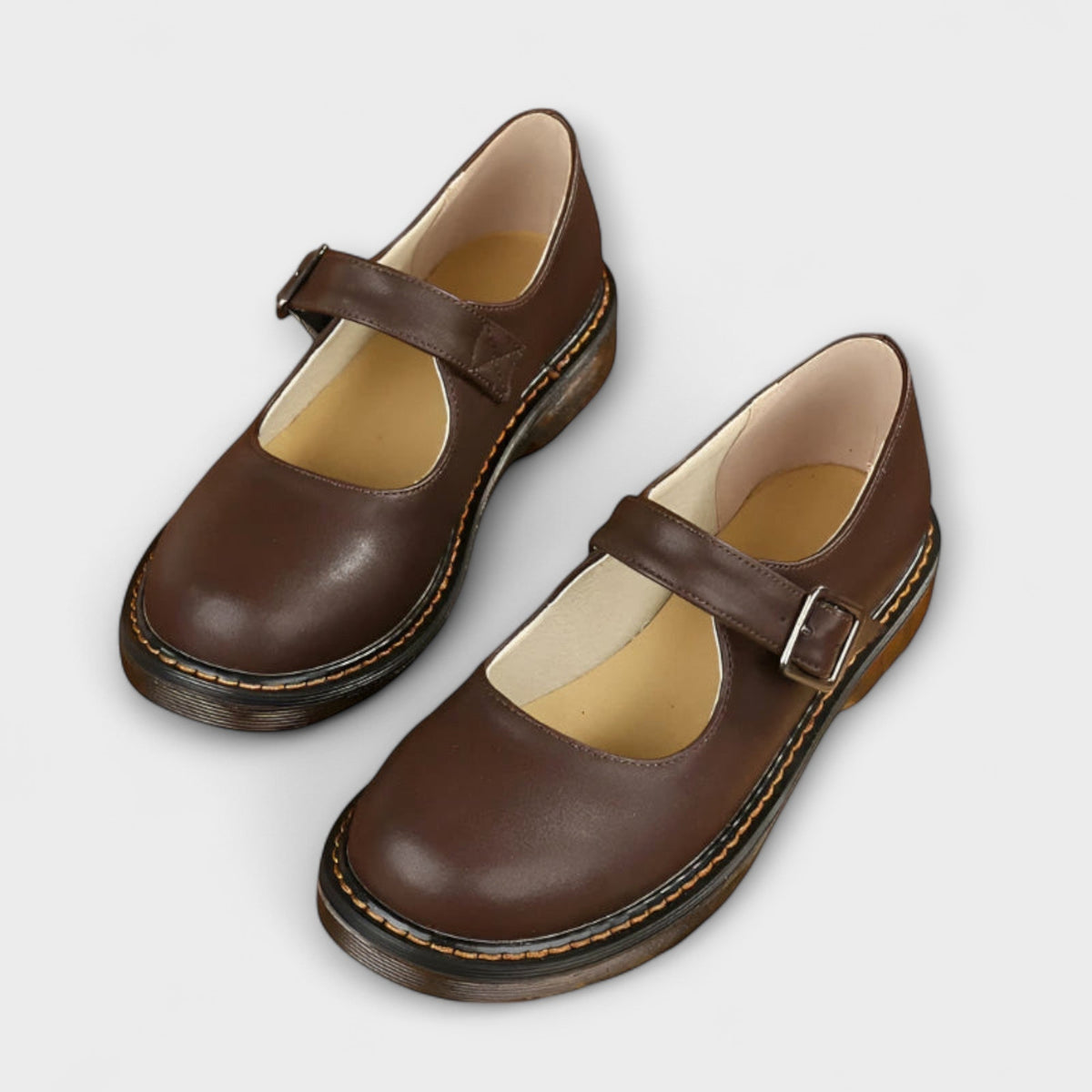 Women's Support Mary Jane Buckle-Detail Shoes – Brown