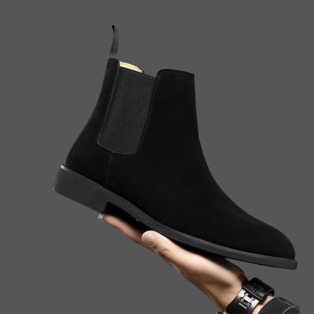 Men's Suede-Finish Chelsea Boots with Elastic Side Panels – view 2