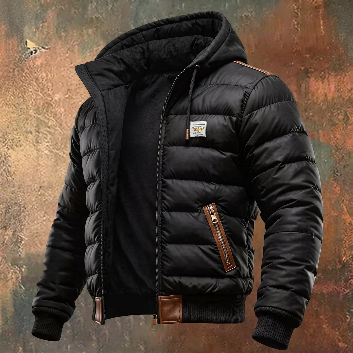 Men's Sherpa-Backed Western Snap-Button Jacket – Black