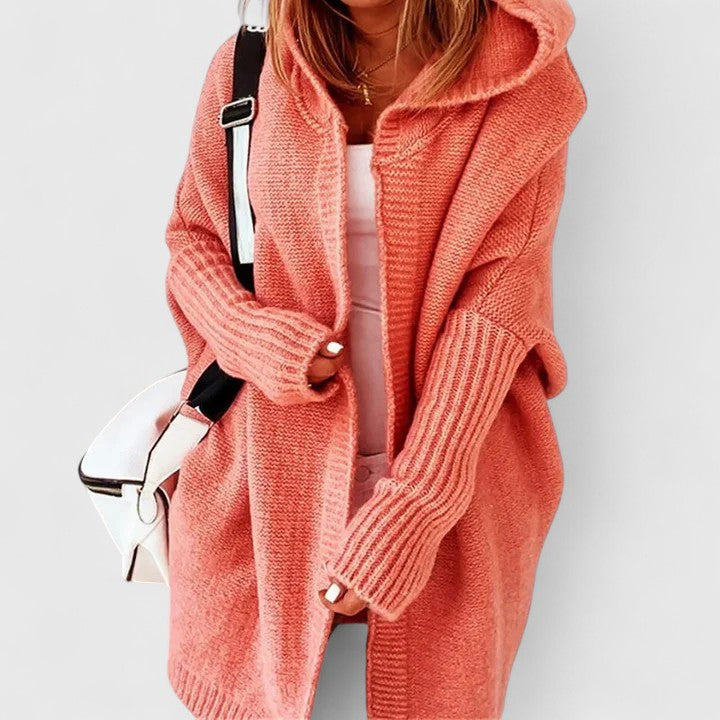 Women's Comfortable Easy-Fit Knit Cardigan – Orange