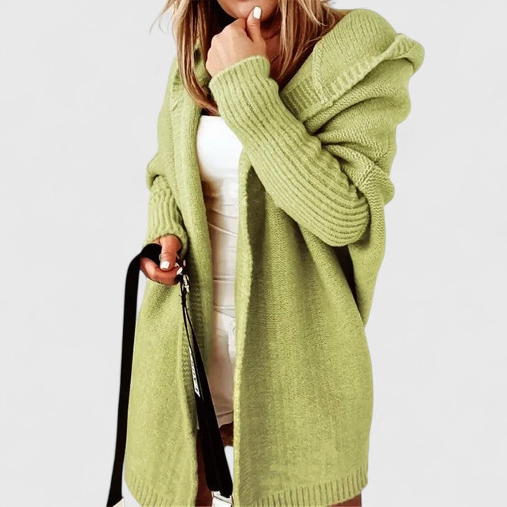 Women's Comfortable Easy-Fit Knit Cardigan – Green