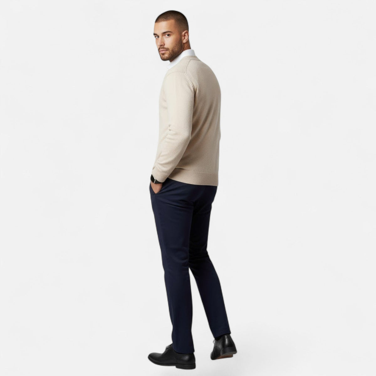 Men's Wool-Blend V-Neckline Knit Cardigan – view 6