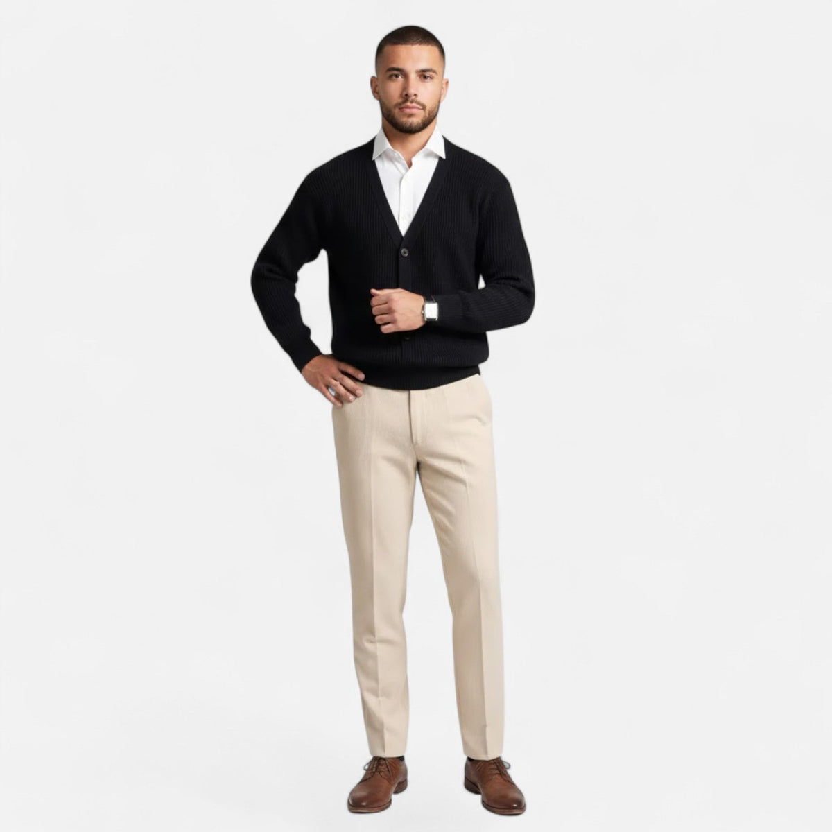 Men's Wool-Blend V-Neckline Knit Cardigan – view 2