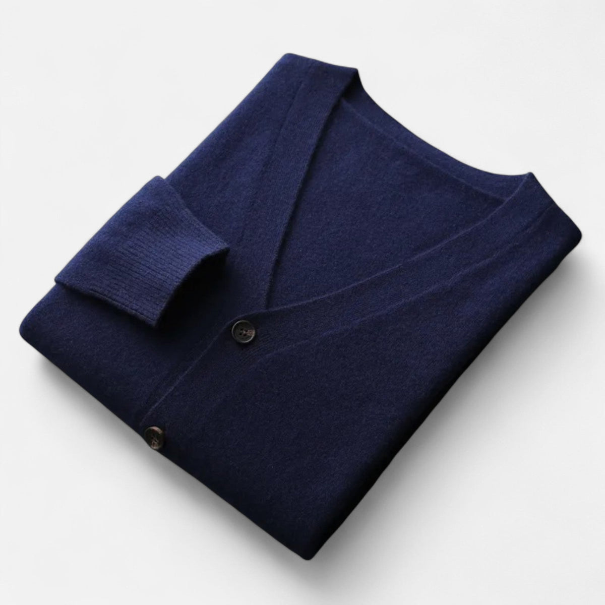 Men's Wool-Blend V-Neckline Knit Cardigan – Dark Blue