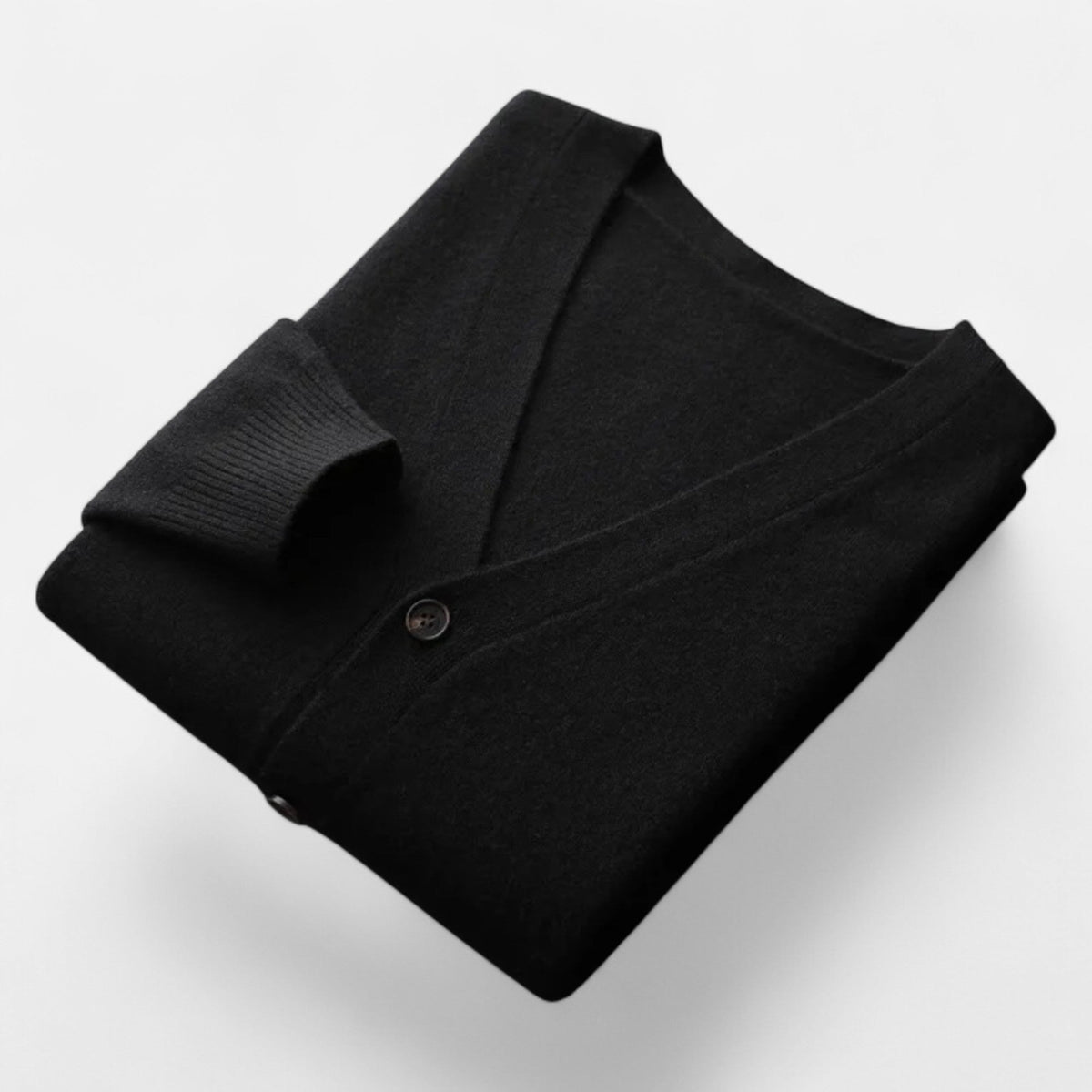 Men's Wool-Blend V-Neckline Knit Cardigan – Black