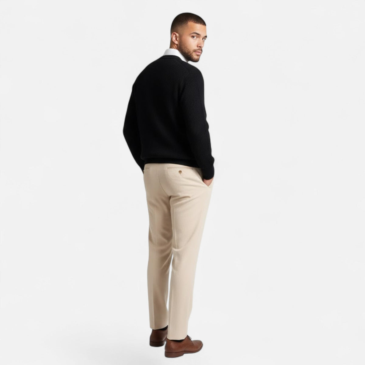 Men's Wool-Blend V-Neckline Knit Cardigan – view 3