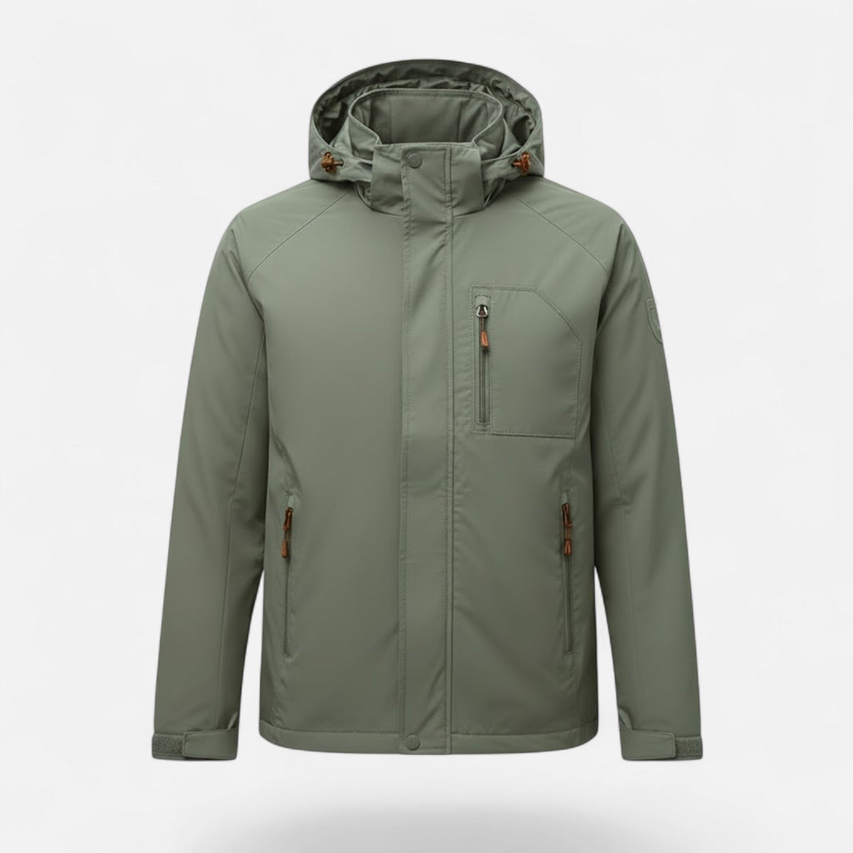 Men's Solid-Tone Stand-Collar Outdoor Jacket for Winter – Army Green