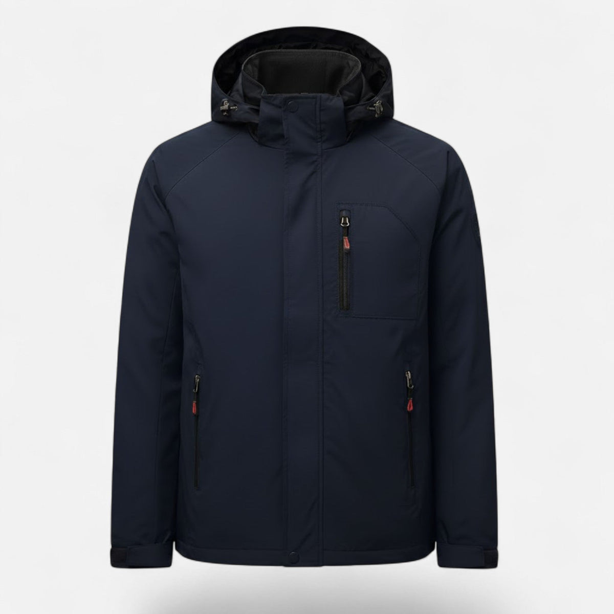 Men's Solid-Tone Stand-Collar Outdoor Jacket for Winter – Dark Blue