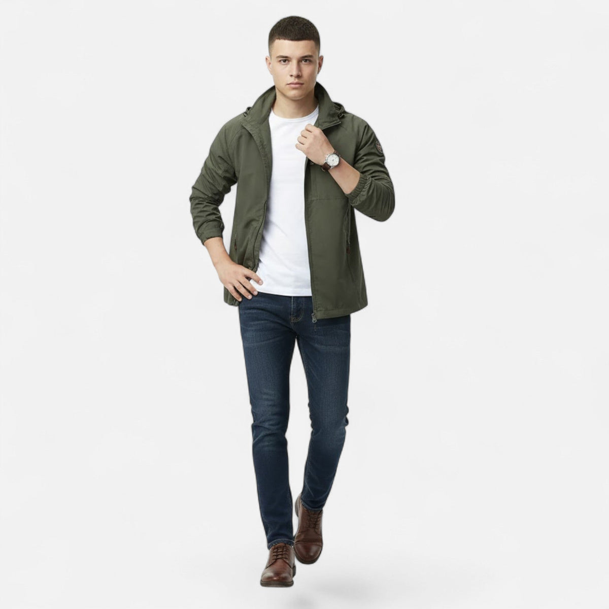 Men's Solid-Tone Stand-Collar Outdoor Jacket for Winter – view 2