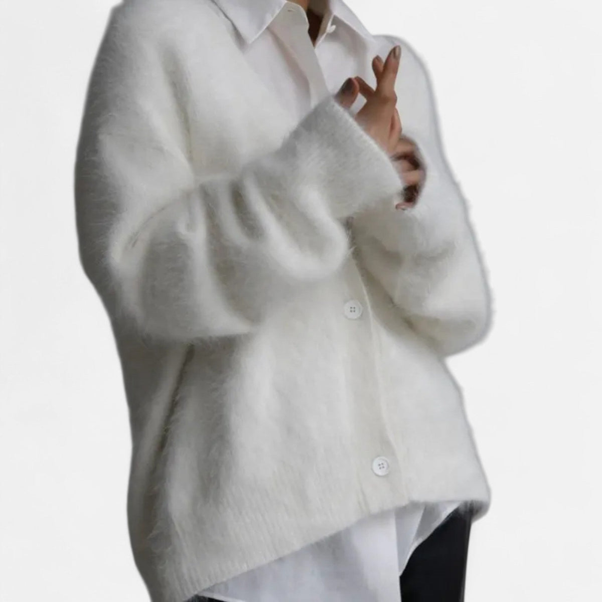 Women's Loose V-Neckline Button-Front Knit Cardigan – view 2