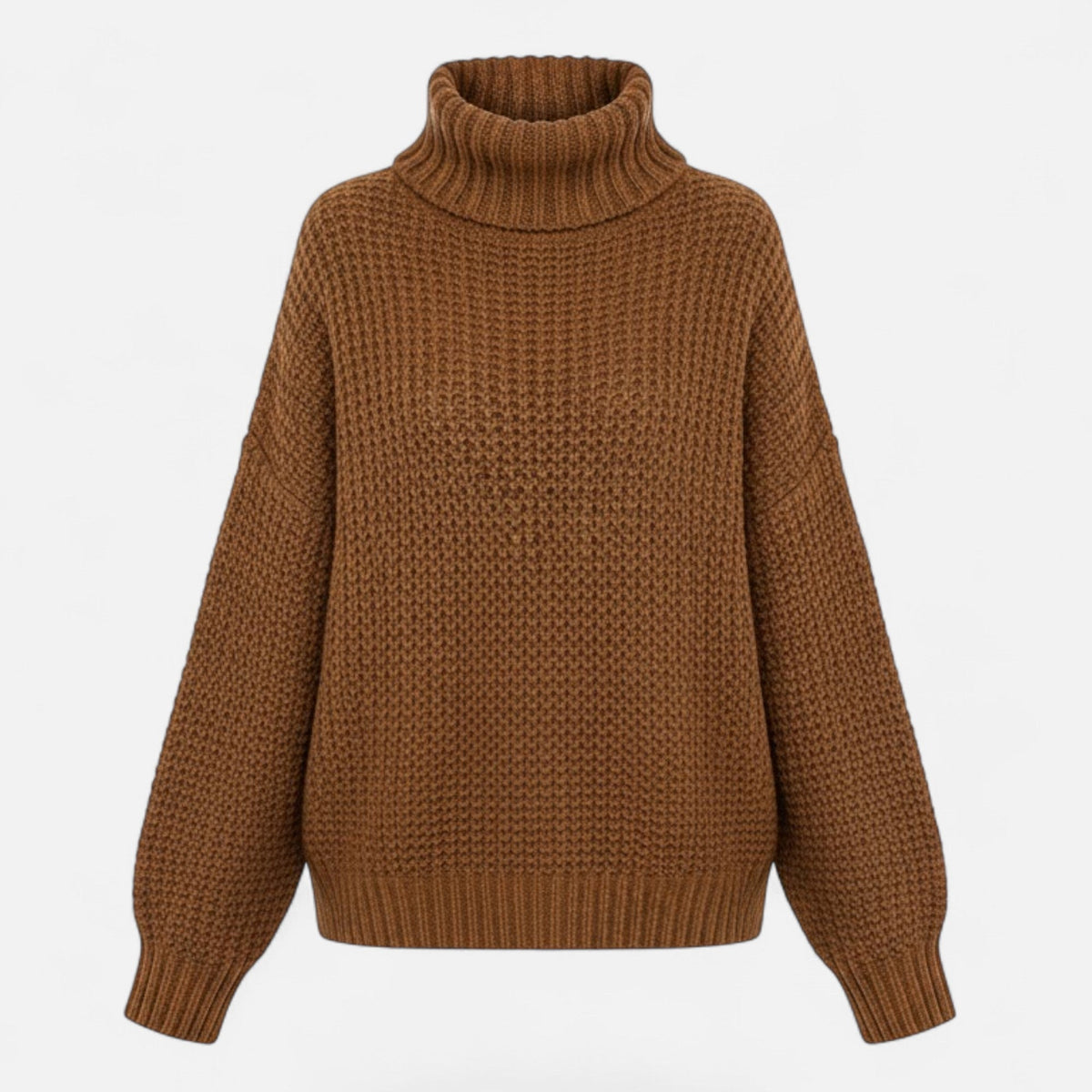 Women's Wool-Blend Roll-Neck Pullover – Caramel