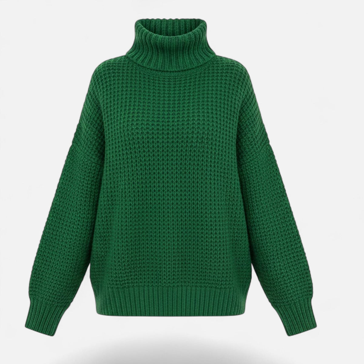 Women's Wool-Blend Roll-Neck Pullover – Green