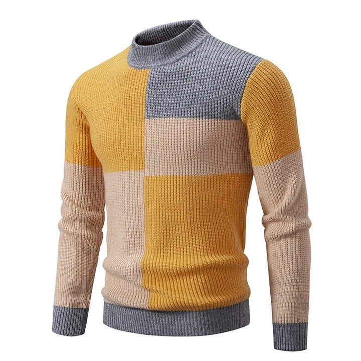 Men's Geometric Color-Block Rib-Knit Pullover – view 10