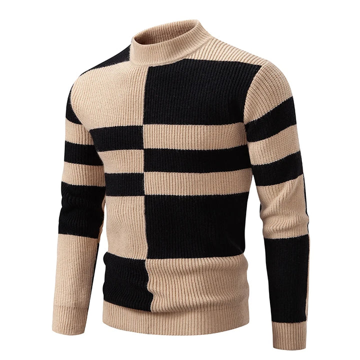 Men's Geometric Color-Block Rib-Knit Pullover – view 7