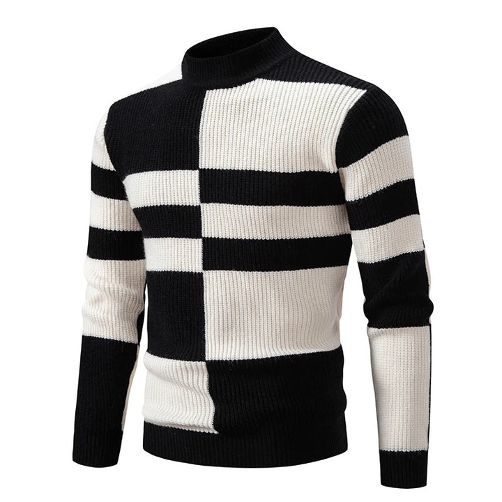 Men's Geometric Color-Block Rib-Knit Pullover – view 8