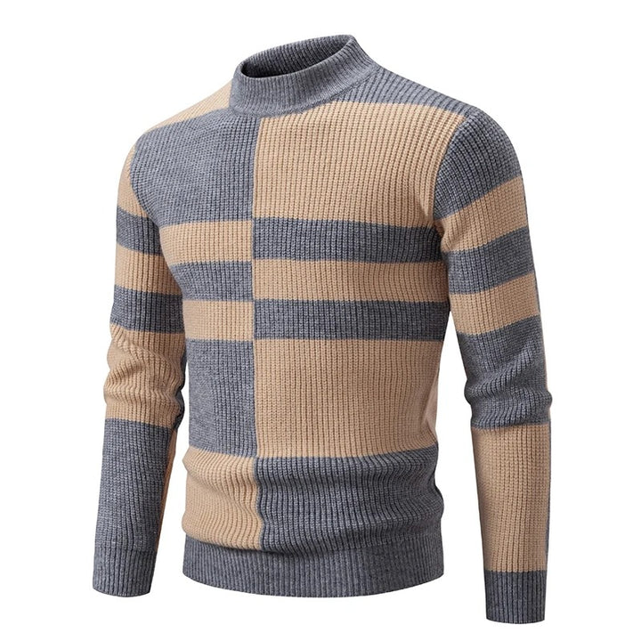 Men's Geometric Color-Block Rib-Knit Pullover – view 9