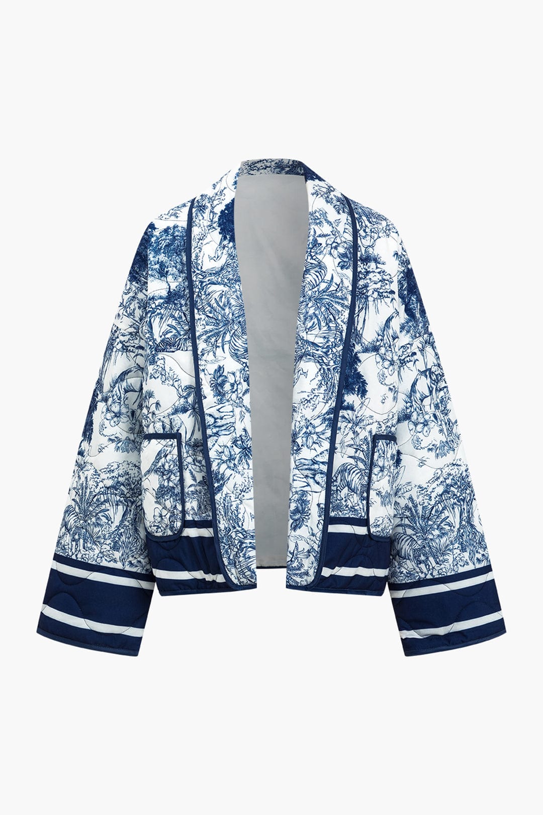 Women's Padded Flower-Print Jacket with Wide Sleeves – view 2