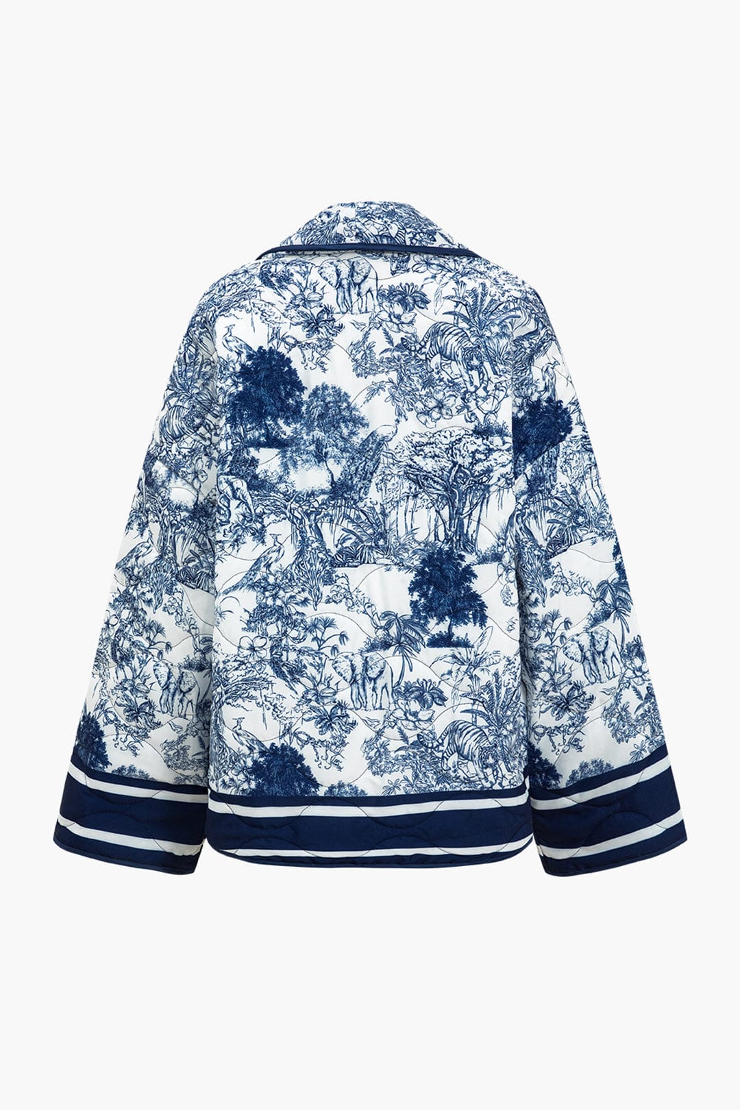 Women's Padded Flower-Print Jacket with Wide Sleeves – view 3