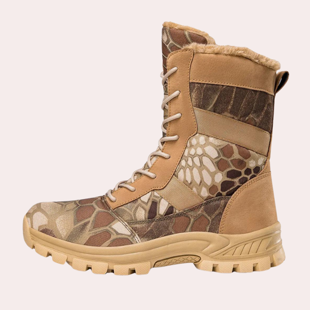 Men's Tactical High-Ankle Combat Boots for Outdoor Wear – Light Brown
