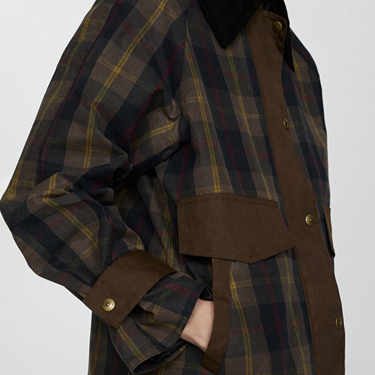 Women's Plaid Plush-Fur Collar Jacket – view 5