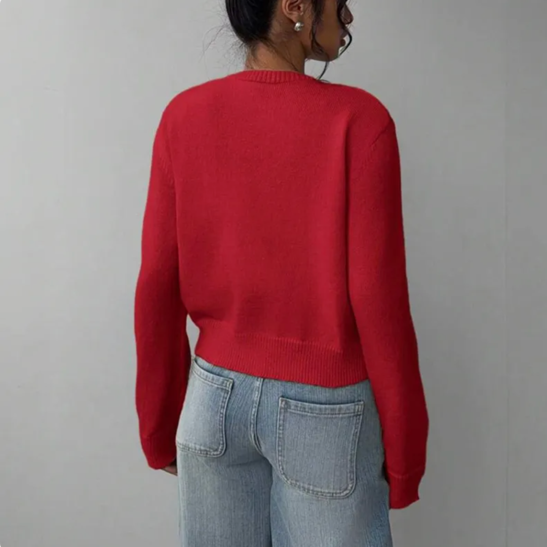 Women's Crop-Length Button-Front Knit Cardigan – view 10