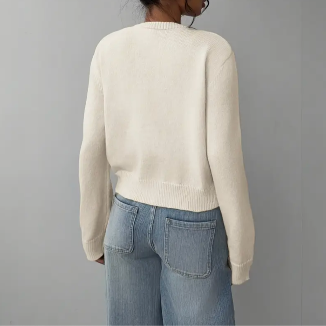 Women's Crop-Length Button-Front Knit Cardigan – view 7