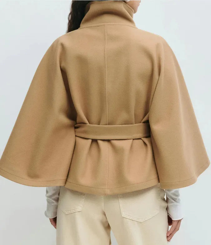 Women's Belt-Detail High-Neck Cape Jacket – view 6