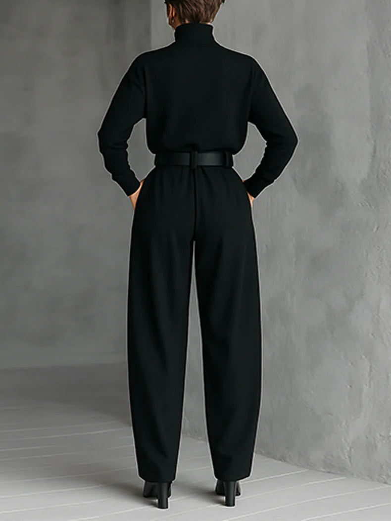 Women's High-Neck Wide-Cut Jumpsuit Set – view 2