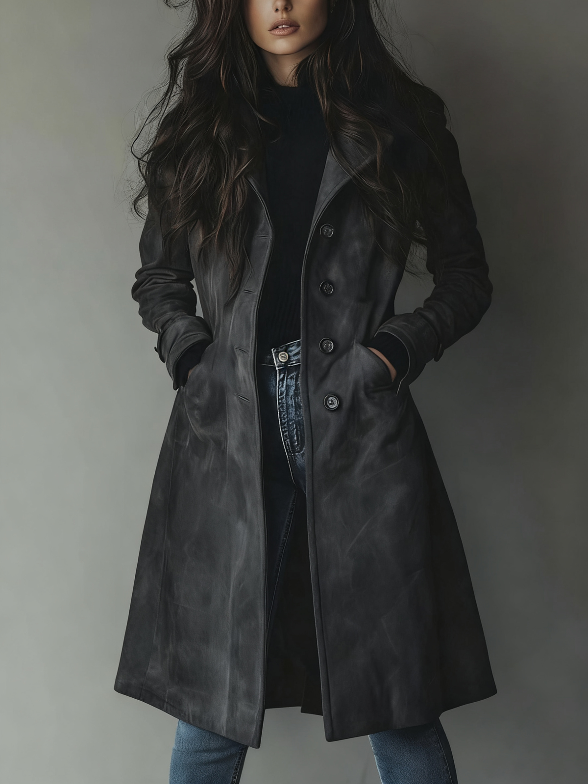 Women's Longline Double-Breast Trench Coat – view 4