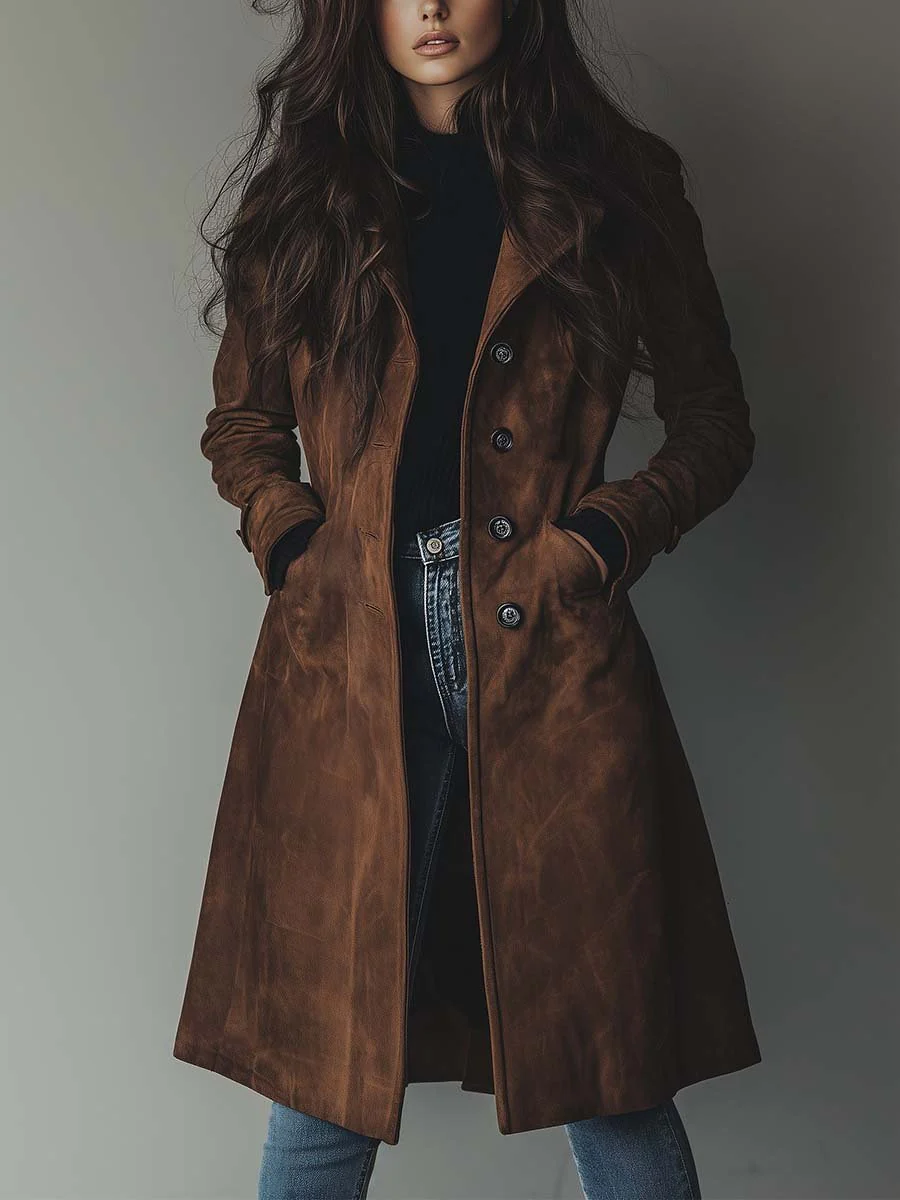 Women's Longline Double-Breast Trench Coat – view 2