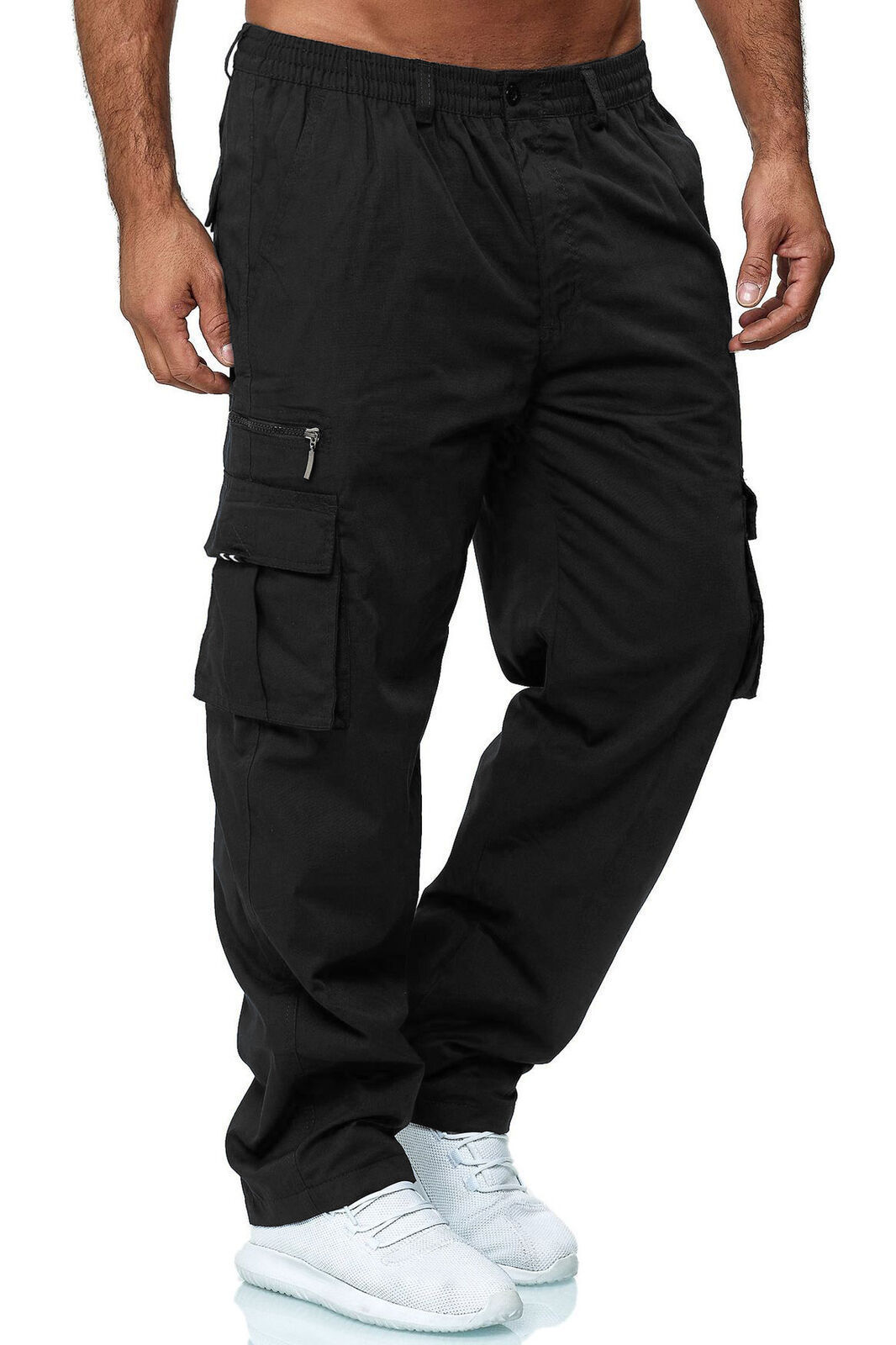 Men's Utility Cargo Trousers for Everyday Wear – Black