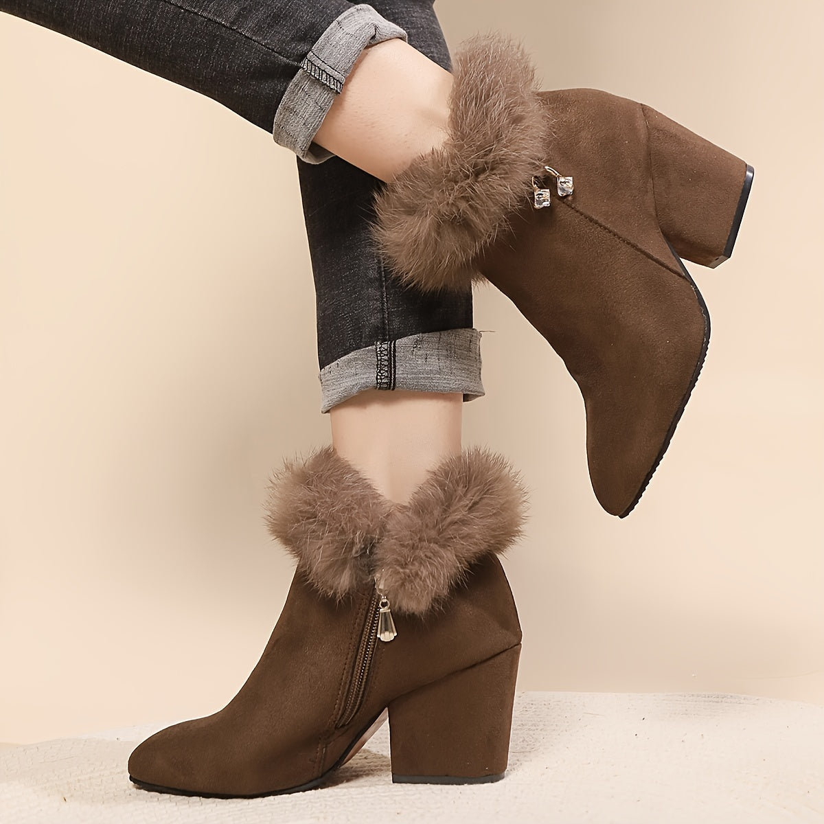 Women's Plush-Trim Pointed-Toe Booties – view 2