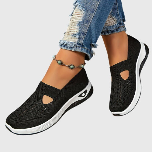 Women's Air-Flow Support Pull-On Shoes – Black