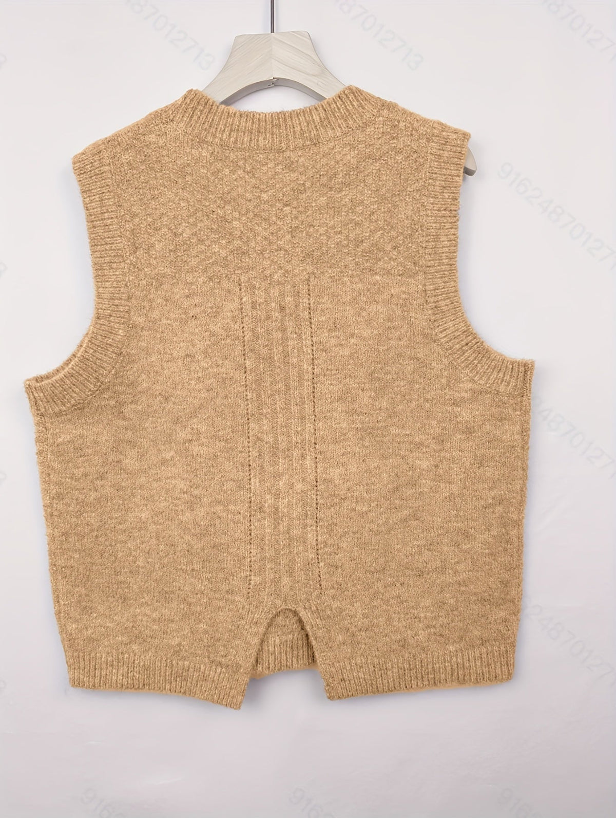 Women's Cable-Stitch Round-Neck Sweater Vest – view 2