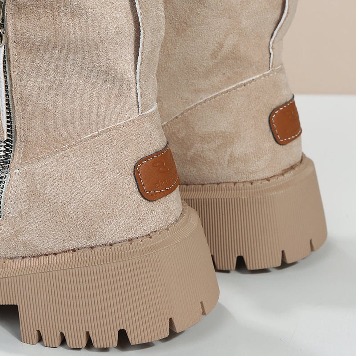 Women's Suede-Finish Pull-On Booties with Fleece Lining – view 6