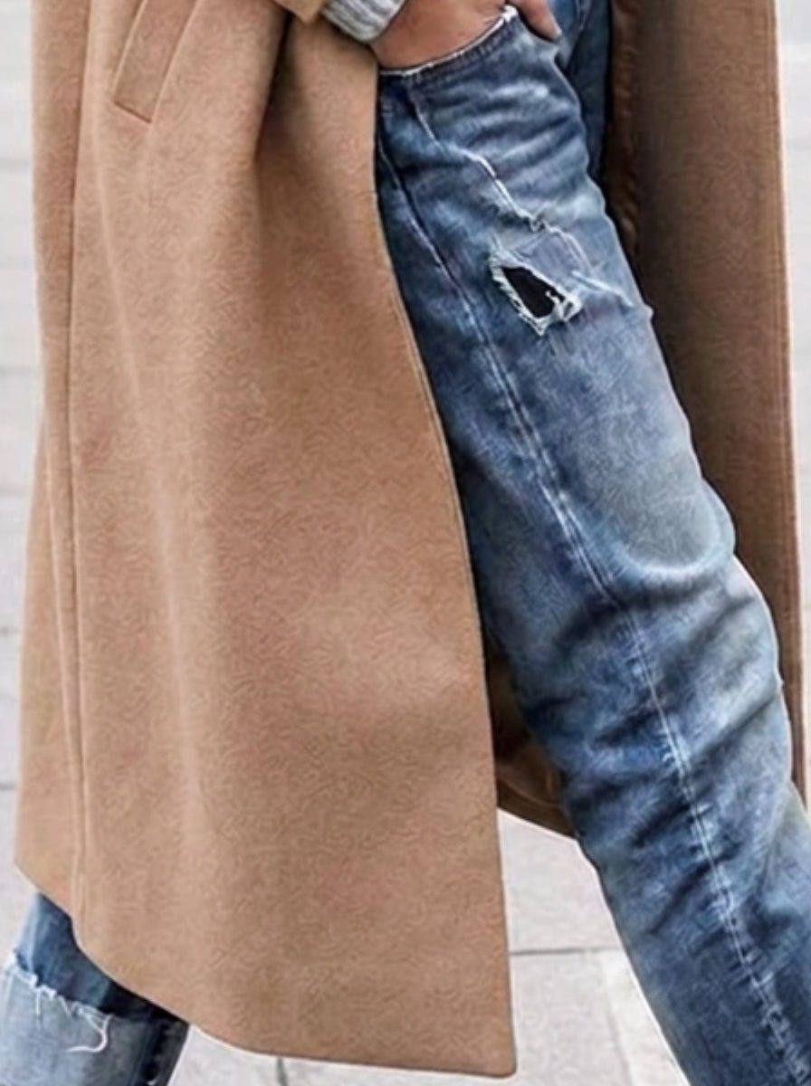 Women's Loose-Fit Lapel Button-Up Coat – view 3