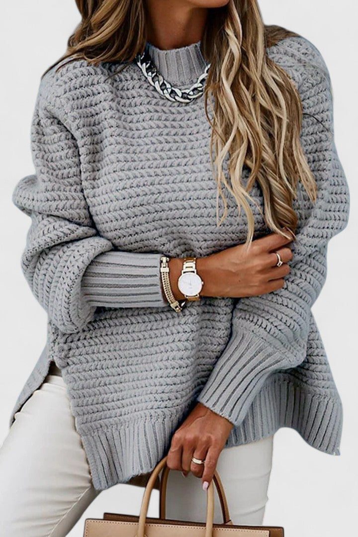 Women's Rib-Knit Sweater Set – Gray