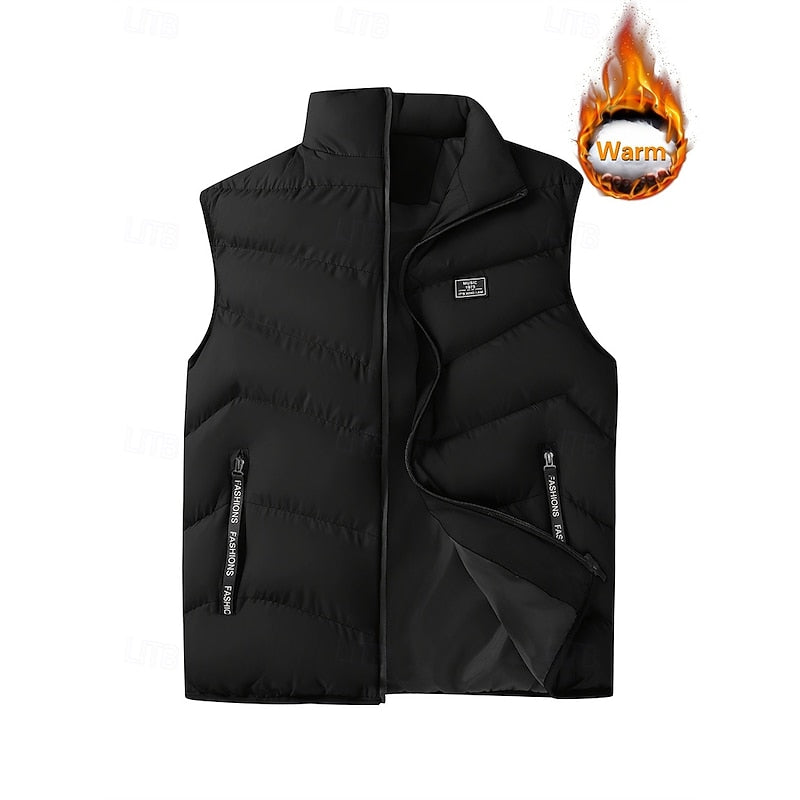 Men's Padded Puffer Vest with Stand Collar – view 6
