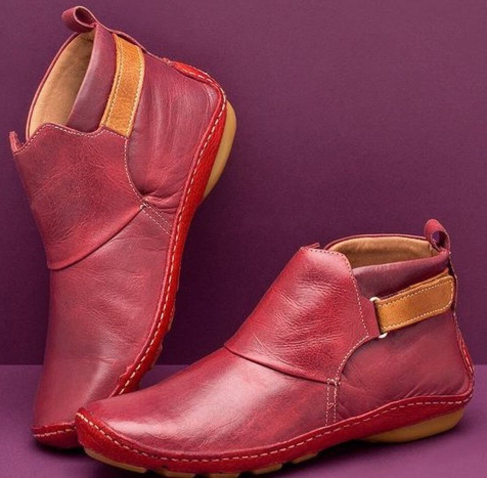 Women's Leather Booties with Adjustable Strap – view 1