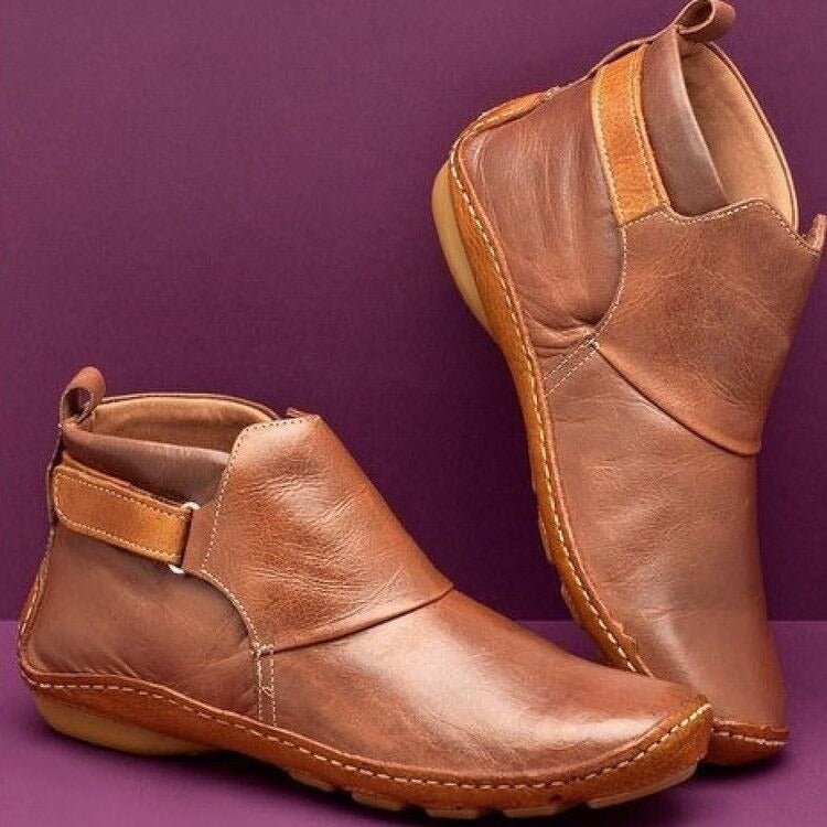 Women's Leather Booties with Adjustable Strap – view 2