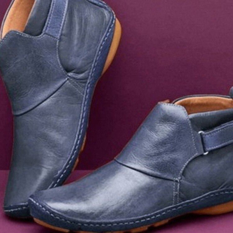 Women's Leather Booties with Adjustable Strap – view 3