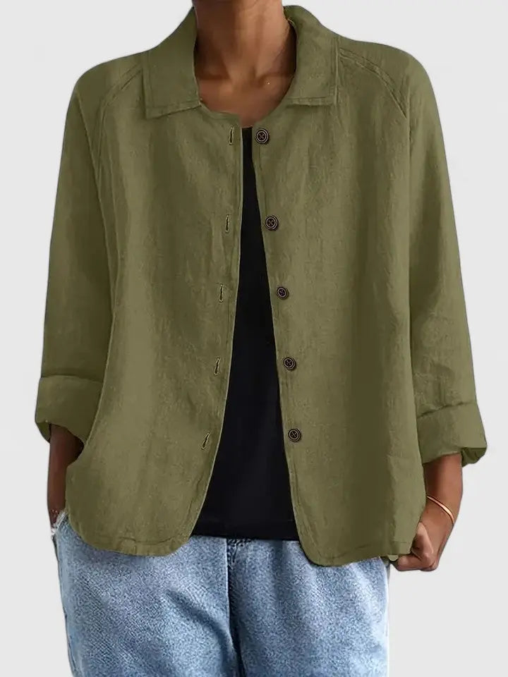 Women's Button-Front Cotton Shirt Jacket – view 7