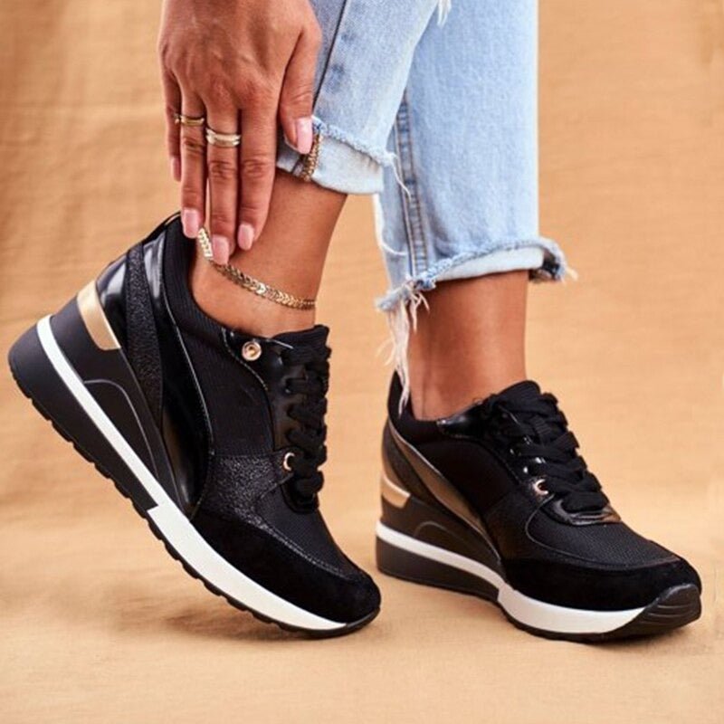 Women's Support Slip-Resistant Comfort Sneakers – Black