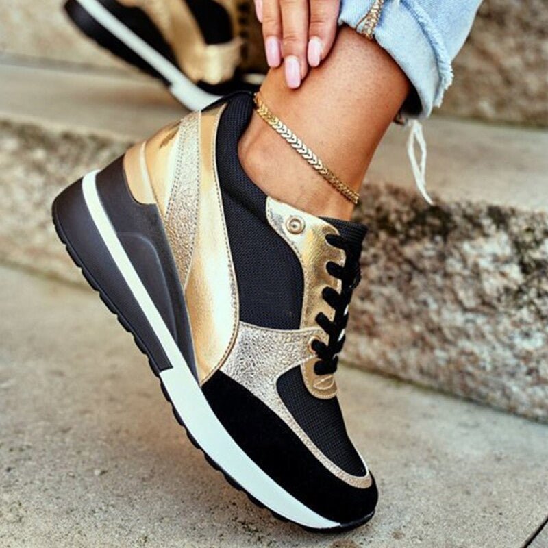 Women's Support Slip-Resistant Comfort Sneakers – Gold