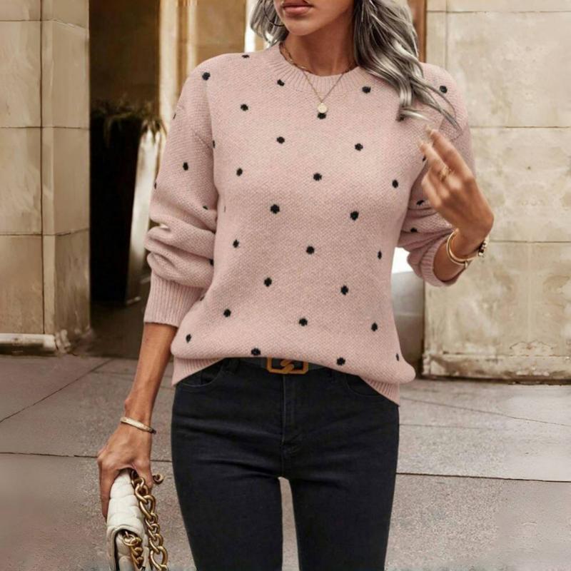 Women's Dot Print Light-Weight Knit Pullover – view 4